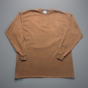 VINTAGE 90s PLUMA Heavyweight Cotton Blank Long Sleeve T Shirt Size XL USA